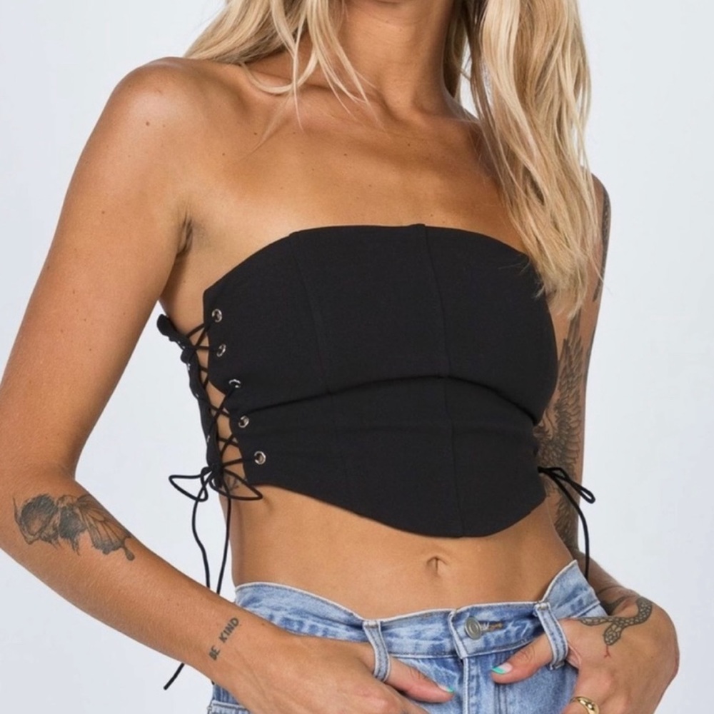 Princess Polly Tube Top Black size 6